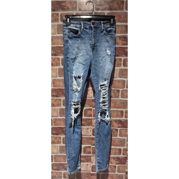 Cello Jeans Denim - Cello Blue Denim Jeans Women's Size 1 Distressed Skinny Mid Rise DarkWash Skinny